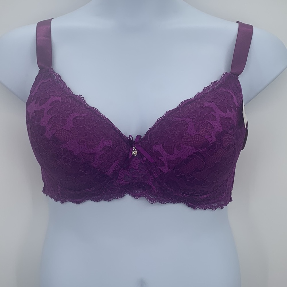 Mopas Padded Lace "Purple" Bra Size 38DD